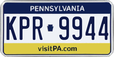PA license plate KPR9944