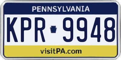 PA license plate KPR9948