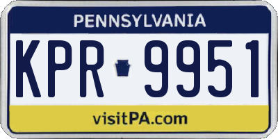 PA license plate KPR9951