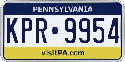 PA license plate KPR9954