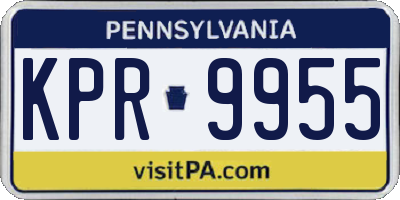 PA license plate KPR9955