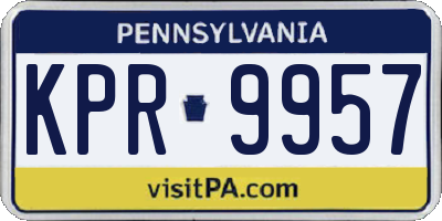 PA license plate KPR9957