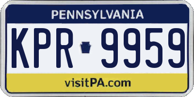 PA license plate KPR9959