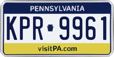 PA license plate KPR9961