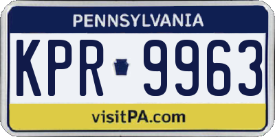 PA license plate KPR9963