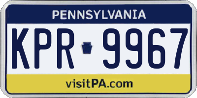 PA license plate KPR9967
