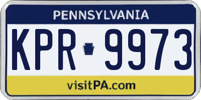 PA license plate KPR9973