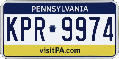 PA license plate KPR9974