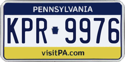 PA license plate KPR9976