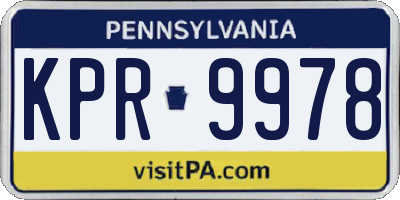 PA license plate KPR9978