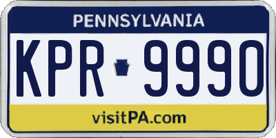 PA license plate KPR9990
