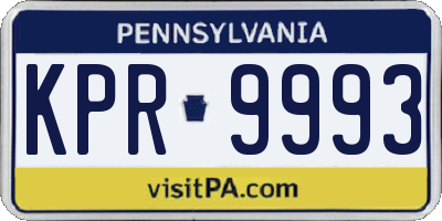 PA license plate KPR9993