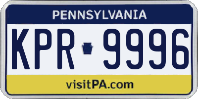 PA license plate KPR9996