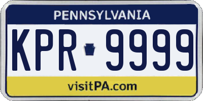 PA license plate KPR9999