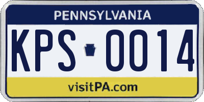 PA license plate KPS0014