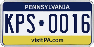PA license plate KPS0016