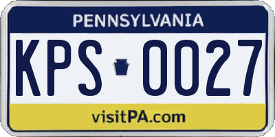 PA license plate KPS0027