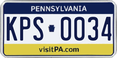 PA license plate KPS0034