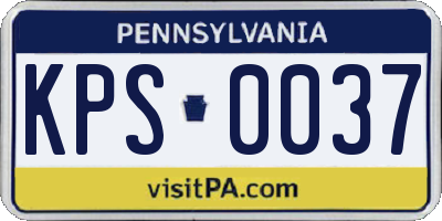 PA license plate KPS0037