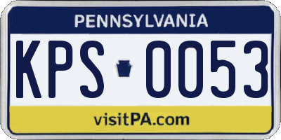 PA license plate KPS0053