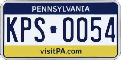 PA license plate KPS0054