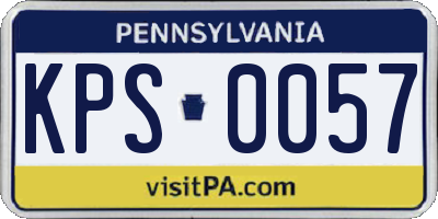 PA license plate KPS0057