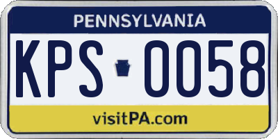PA license plate KPS0058