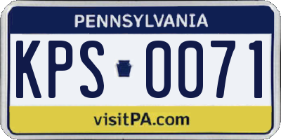 PA license plate KPS0071