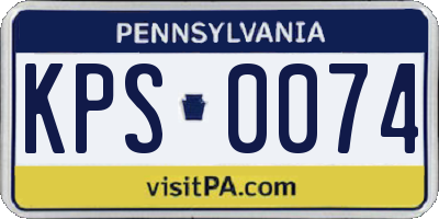 PA license plate KPS0074