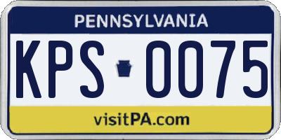 PA license plate KPS0075