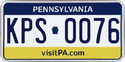 PA license plate KPS0076