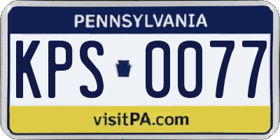 PA license plate KPS0077