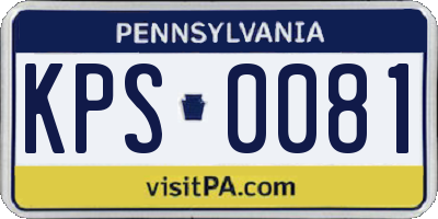 PA license plate KPS0081