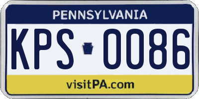 PA license plate KPS0086