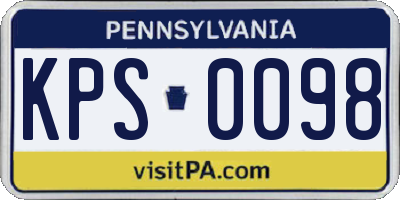 PA license plate KPS0098
