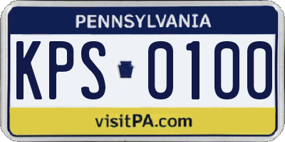 PA license plate KPS0100