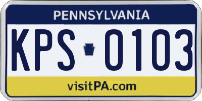 PA license plate KPS0103