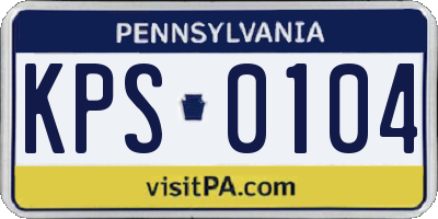 PA license plate KPS0104