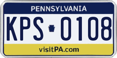 PA license plate KPS0108