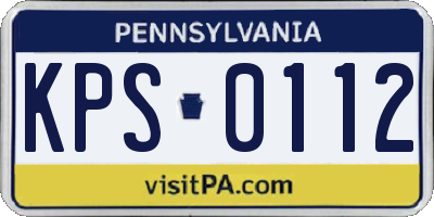 PA license plate KPS0112