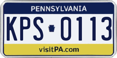 PA license plate KPS0113