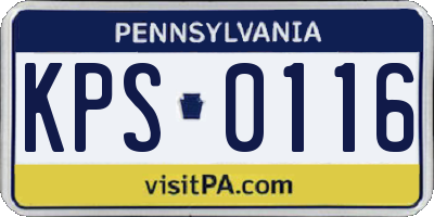 PA license plate KPS0116