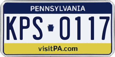 PA license plate KPS0117