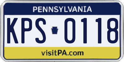 PA license plate KPS0118