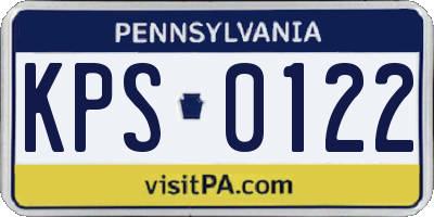 PA license plate KPS0122