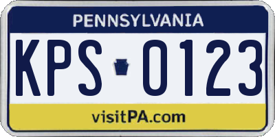 PA license plate KPS0123