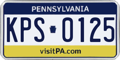 PA license plate KPS0125