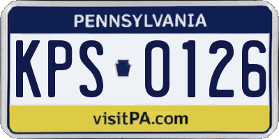 PA license plate KPS0126