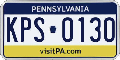 PA license plate KPS0130