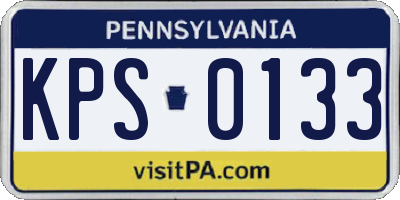 PA license plate KPS0133